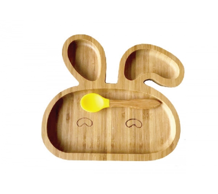 Kiddies & Co Bunny Bamboo Plate - Yellow